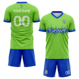 custom soccer set jersey kids adults personalized soccer green