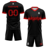 custom soccer set jersey kids adults personalized soccer black