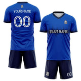 custom soccer set jersey kids adults personalized soccer blue