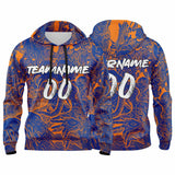 Custom Sweatshirt Hoodie For Man Woman Girl Boy Print Your Logo Name Number Navy&Orange