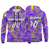 Custom Sweatshirt Hoodie For Man Woman Girl Boy Print Your Logo Name Number Purple&Yellow