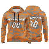 Custom Sweatshirt Hoodie For Man Woman Girl Boy Print Your Logo Name Number Orange&Grey