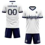 custom soccer set jersey kids adults personalized soccer white-navy