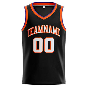 Custom Stitched Basketball Jersey for Men, Women And Kids Black-White-Orange-Purple