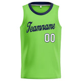 Custom Stitched Basketball Jersey for Men, Women And Kids Neon Green-Navy-White