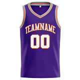 Custom Stitched Basketball Jersey for Men, Women And Kids Purple-White-Orange-Gray