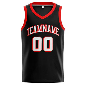 Custom Stitched Basketball Jersey for Men, Women And Kids Black-White-Red