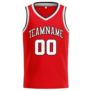 Custom Stitched Basketball Jersey for Men, Women And Kids Red-White-Black