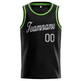 Custom Stitched Basketball Jersey for Men, Women And Kids Black-Neon Green-Gray