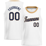 Custom Stitched Basketball Jersey for Men, Women And Kids White-Black-Glod