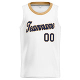 Custom Stitched Basketball Jersey for Men, Women And Kids White-Black-Glod