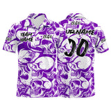 Custom Football Polo Shirts  Add Your Unique Logo/Name/Number Purple&White