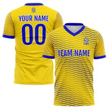 Custom Soccer Uniform Jersey Kids Adults Personalized Set Jersey Yellow&Royal Wave