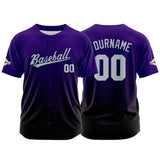 Custom Full Print Design Baseball Jersey black-purple