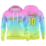 Custom Gradient Hoodie For Man Woman Girl Boy Print Your Logo Name Number Pink  Blue  Yellow