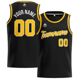 Custom Stitched Basketball Jersey for Men, Women  And Kids Black-Yellow