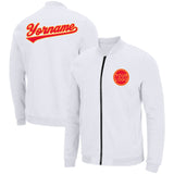 Custom Long Sleeve Windbreaker Jackets Uniform Printed Your Logo Name Number White-Red-Yellow