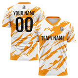 Custom Soccer Uniform Jersey Kids Adults Personalized Set Jersey Worn&Orange&white