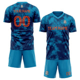 custom soccer set jersey kids adults personalized soccer blue