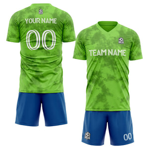 custom soccer set jersey kids adults personalized soccer green