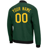 Custom Long Sleeve Windbreaker Jackets Uniform Printed Your Logo Name Number Green-Yellow