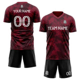 custom soccer set jersey kids adults personalized soccer red