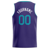 Custom Stitched Basketball Jersey for Men, Women And Kids Purple-Teal-White