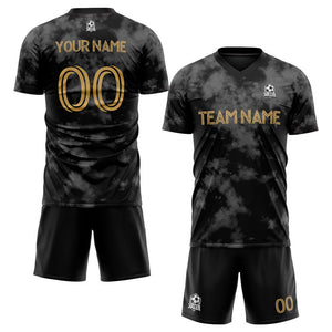 Custom Soccer Uniform Jersey Kids Adults Personalized Set Jersey Shirt Black