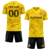 custom soccer set jersey kids adults personalized soccer yellow