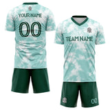 custom soccer set jersey kids adults personalized soccer light green