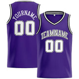 Custom Stitched Basketball Jersey for Men, Women And Kids Purple-White-Black