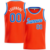 Custom Stitched Basketball Jersey for Men, Women And Kids Orange-Blue-White