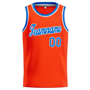 Custom Stitched Basketball Jersey for Men, Women And Kids Orange-Blue-White