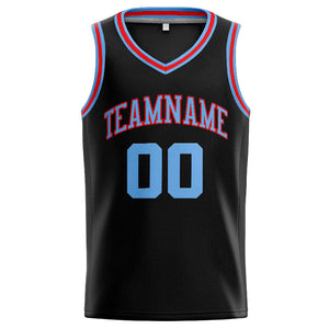 Custom Stitched Basketball Jersey for Men, Women And Kids Black-Light Blue-Red