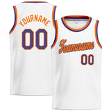 Custom Stitched Basketball Jersey for Men, Women And Kids White-Orange-Purple