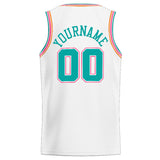 Custom Stitched Basketball Jersey for Men, Women And Kids White-Teal