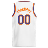 Custom Stitched Basketball Jersey for Men, Women And Kids White-Orange-Purple