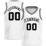 Custom Stitched Basketball Jersey for Men, Women And Kids White-Black-Gray