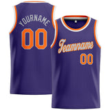 Custom Stitched Basketball Jersey for Men, Women And Kids Purple-Orange-White