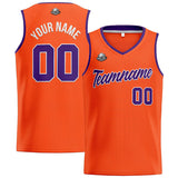 Custom Stitched Basketball Jersey for Men, Women  And Kids Orange-Purple