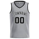 Custom Stitched Basketball Jersey for Men, Women And Kids Gray-Black-White