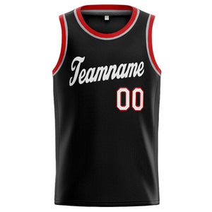 Custom Stitched Basketball Jersey for Men, Women And Kids Black-White-Red