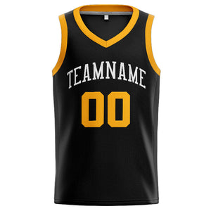 Custom Stitched Basketball Jersey for Men, Women And Kids Black-Yellow