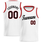 Custom Stitched Basketball Jersey for Men, Women And Kids White-Red-Black