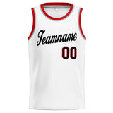 Custom Stitched Basketball Jersey for Men, Women And Kids White-Red-Black