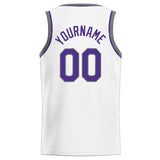 Custom Stitched Basketball Jersey for Men, Women And Kids White-Purple-Gray