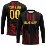 Custom Basketball Soccer Football Shooting Long T-Shirt for Adults and Kids Black-Red