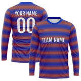 Custom Basketball Soccer Football Shooting Long T-Shirt for Adults and Kids Blue-Orange