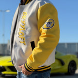 Custom Varsity Jacket Letterman jacket for Men, Women and Youth Green Yellow White