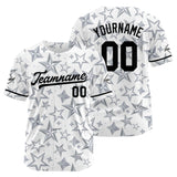 Custom Full Print Design Baseball Jersey white-gray